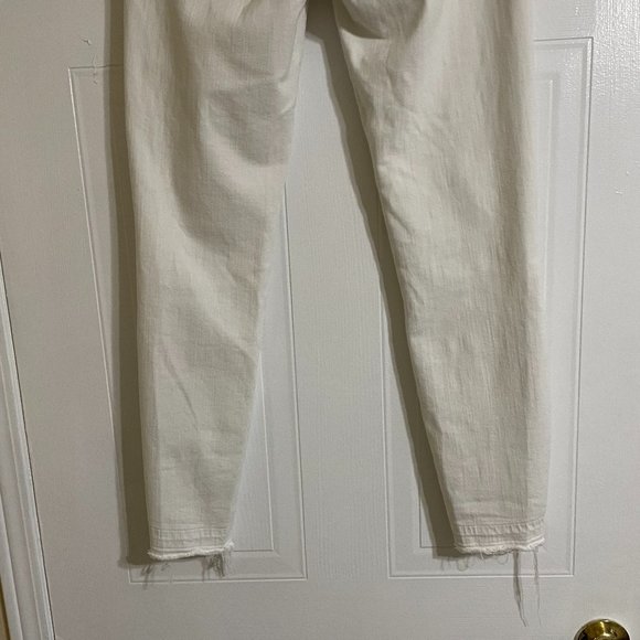 J Brand Low Rise Cropped White Distressed Skinny Jeans - Picture 5 of 10